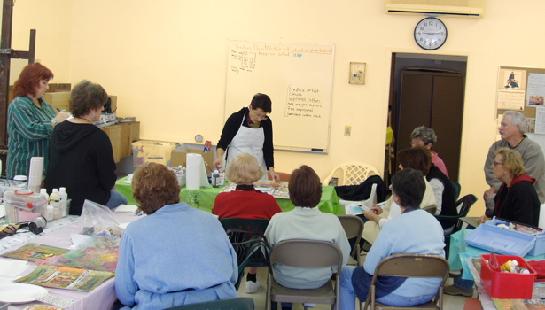 Claire-Lise is teaching an art class